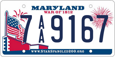 MD license plate 7AA9167