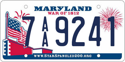 MD license plate 7AA9241