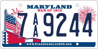 MD license plate 7AA9244