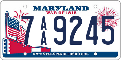 MD license plate 7AA9245