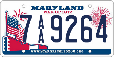 MD license plate 7AA9264