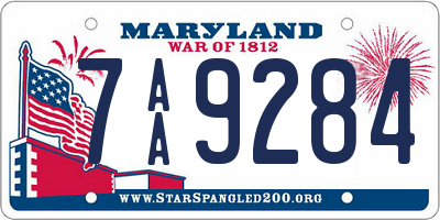 MD license plate 7AA9284