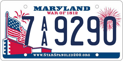MD license plate 7AA9290