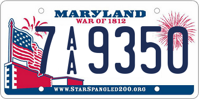 MD license plate 7AA9350