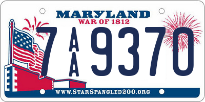 MD license plate 7AA9370