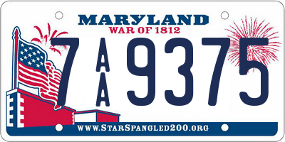 MD license plate 7AA9375