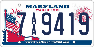 MD license plate 7AA9419