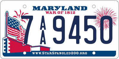 MD license plate 7AA9450