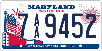 MD license plate 7AA9452