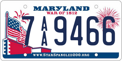 MD license plate 7AA9466