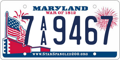 MD license plate 7AA9467