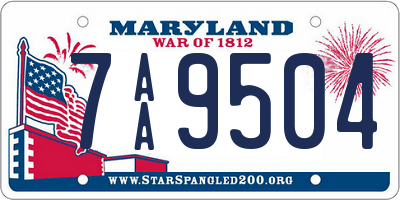 MD license plate 7AA9504