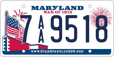 MD license plate 7AA9518