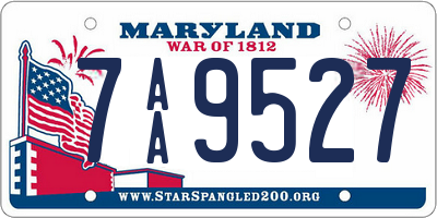 MD license plate 7AA9527
