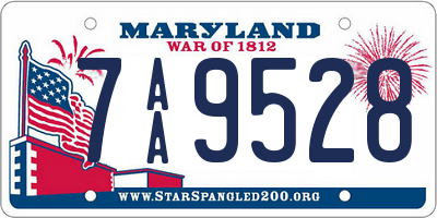 MD license plate 7AA9528