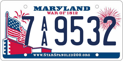 MD license plate 7AA9532