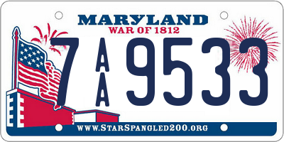MD license plate 7AA9533