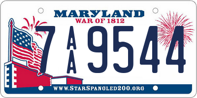 MD license plate 7AA9544