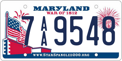 MD license plate 7AA9548