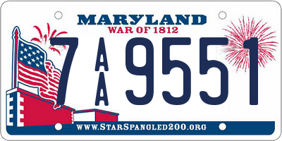 MD license plate 7AA9551