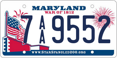MD license plate 7AA9552