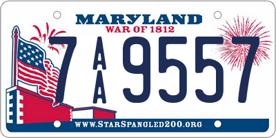 MD license plate 7AA9557