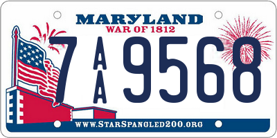 MD license plate 7AA9568