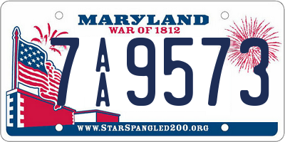 MD license plate 7AA9573