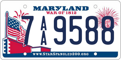 MD license plate 7AA9588
