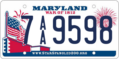 MD license plate 7AA9598