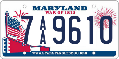MD license plate 7AA9610