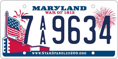 MD license plate 7AA9634