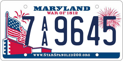 MD license plate 7AA9645