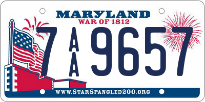 MD license plate 7AA9657