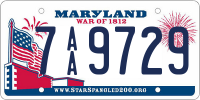 MD license plate 7AA9729