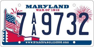MD license plate 7AA9732