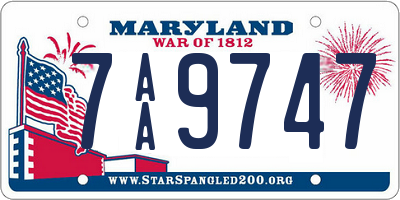 MD license plate 7AA9747
