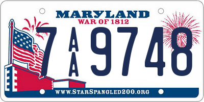MD license plate 7AA9748