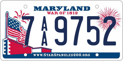 MD license plate 7AA9752