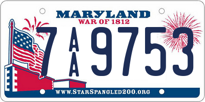MD license plate 7AA9753