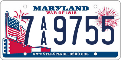 MD license plate 7AA9755