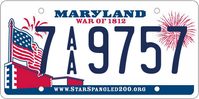 MD license plate 7AA9757