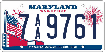 MD license plate 7AA9761