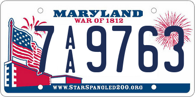 MD license plate 7AA9763