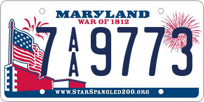 MD license plate 7AA9773