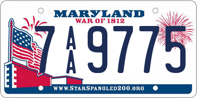 MD license plate 7AA9775