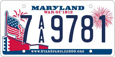 MD license plate 7AA9781
