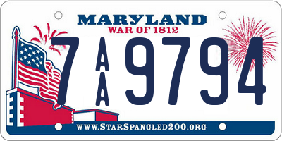 MD license plate 7AA9794