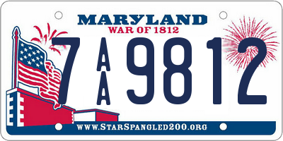 MD license plate 7AA9812