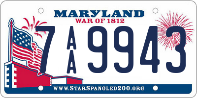 MD license plate 7AA9943